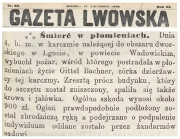 Śmierć w płomieniach 1875 Gazeta Lwowska